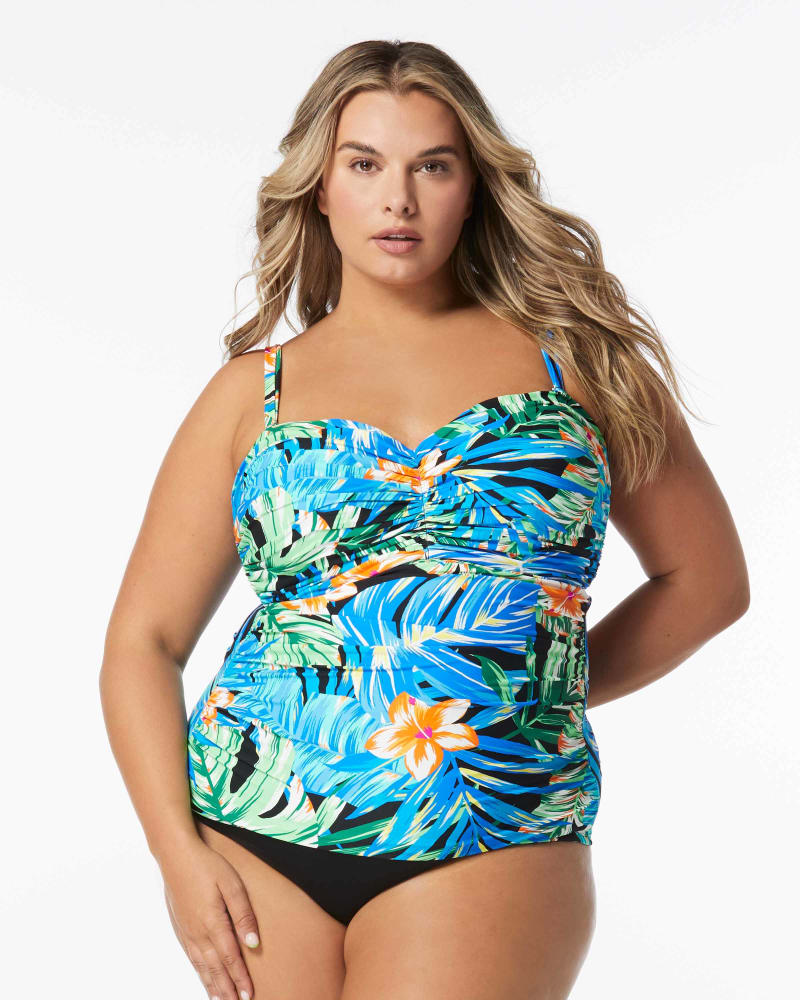 Front of a model wearing a size 34DD CHARISMA TANKINI in BLACK MLT by Coco Reef. | dia_product_style_image_id:332687